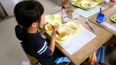 木曽,木曽福島,福島小学校,給食,ワンパー漬け,ミルメーク