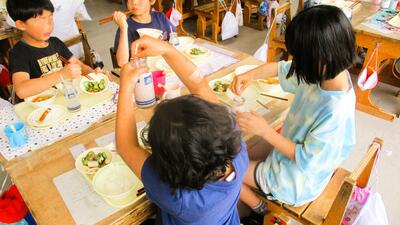 木曽,福島小学校,給食,ミルメーク